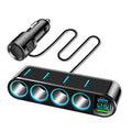 ADAPTADOR CARGADOR DE AUTO 7 EN 1 CON PANTALLA LED
