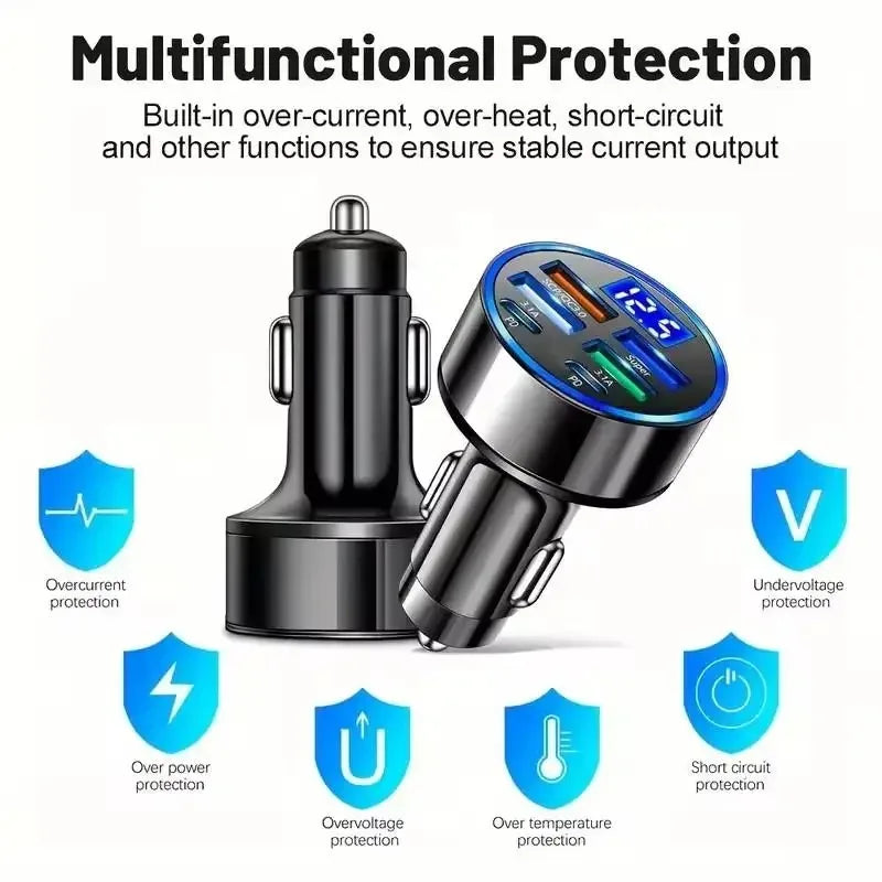 CARGADOR DE COCHE 300w-4USB+1 USB-C