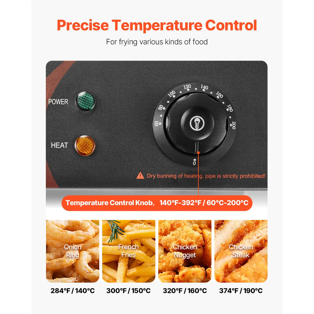 Freidora Eléctrica Doble – Potencia y Capacidad Profesional 🍟🔥
